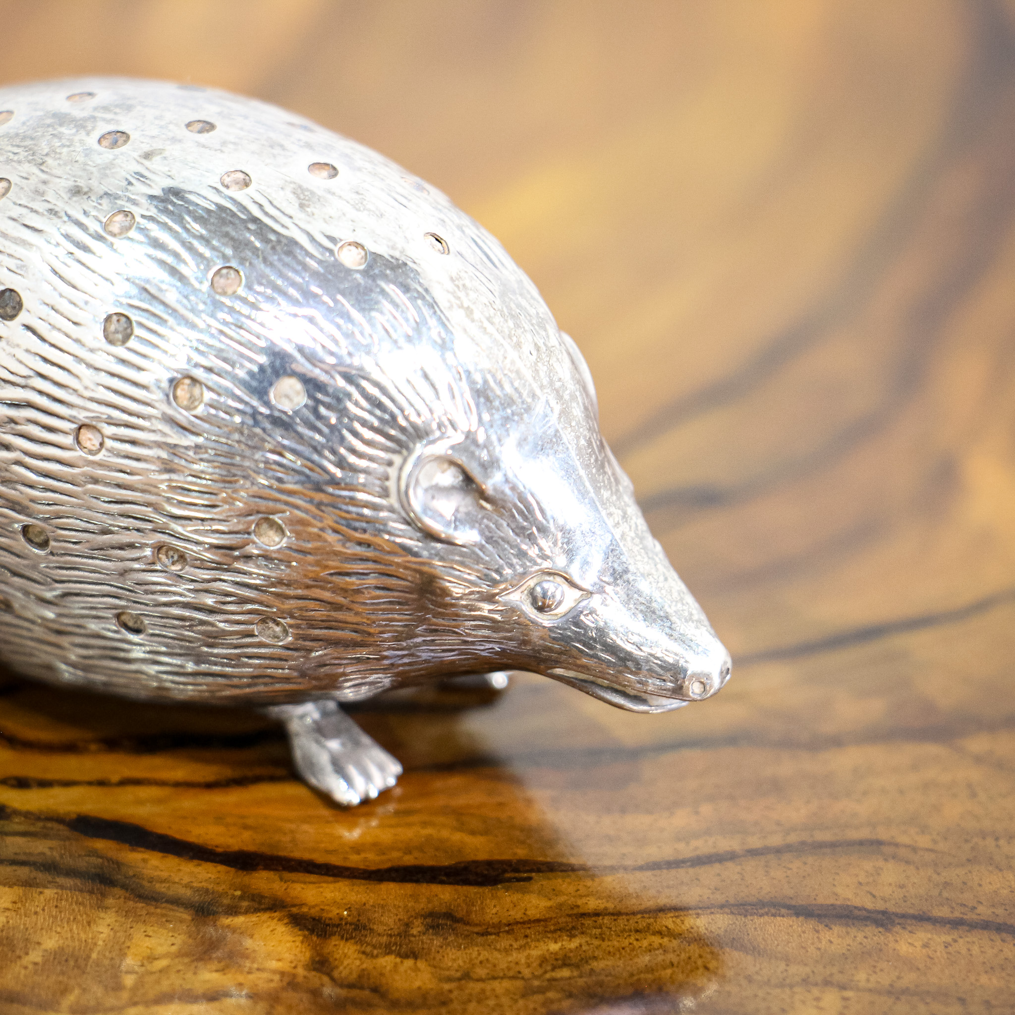 Rare Edwardian Silver Hedgehog Pin Cushion