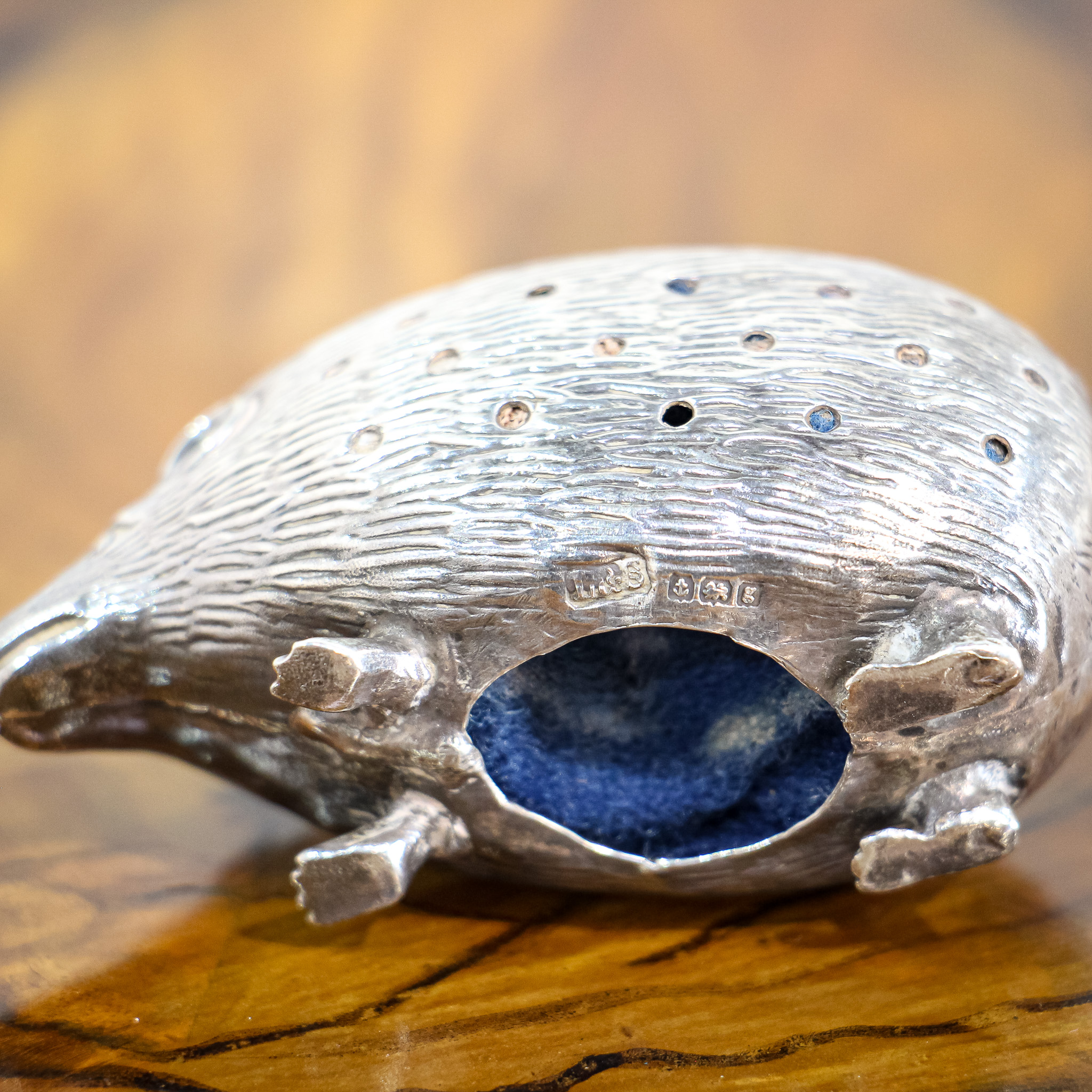 Rare Edwardian Silver Hedgehog Pin Cushion
