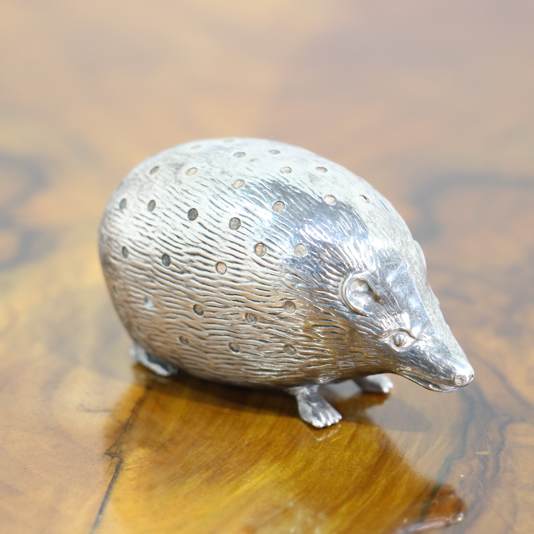 Rare Edwardian Silver Hedgehog Pin Cushion