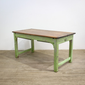 Pine Kitchen Table with Two Drawers