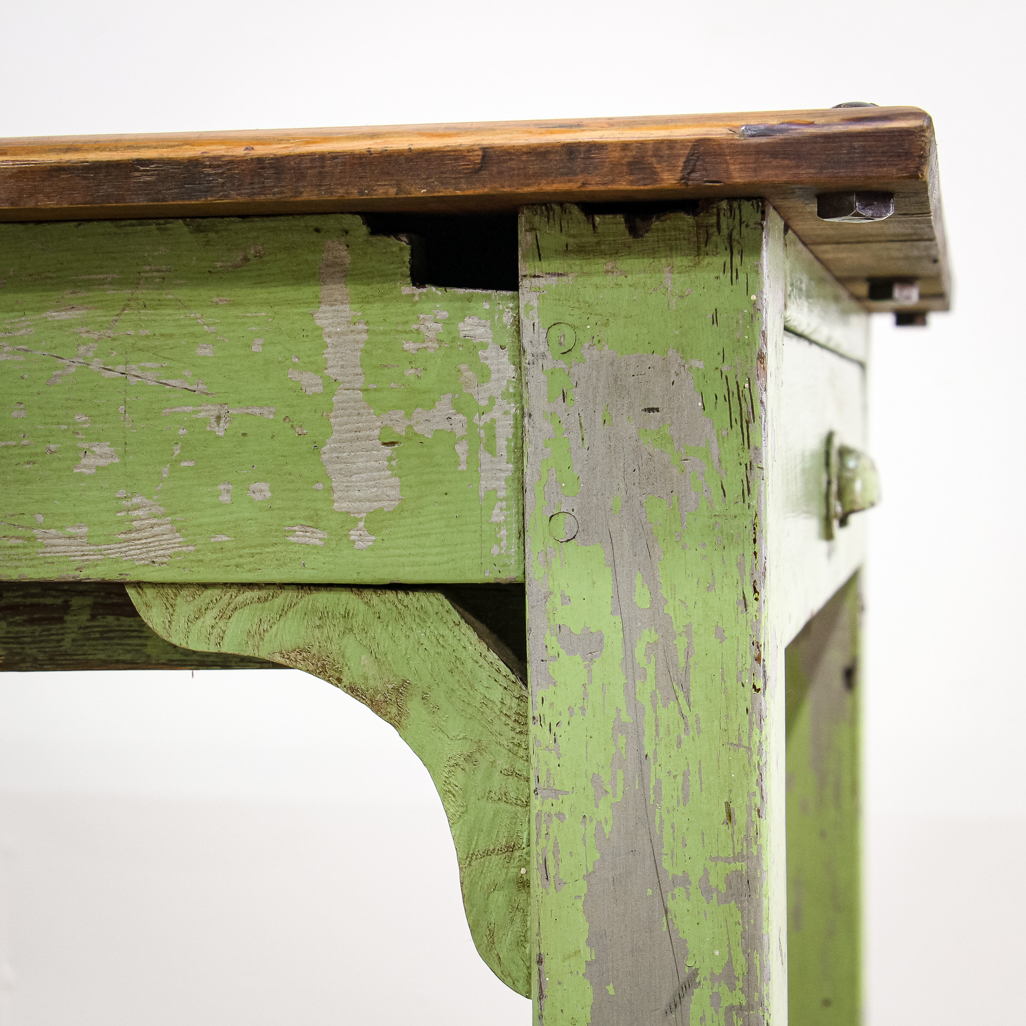 Pine Kitchen Table with Two Drawers