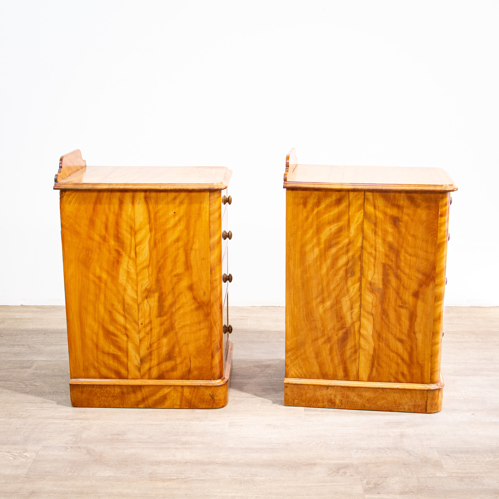 Pair of Deep Satin Birch Bedside Chests