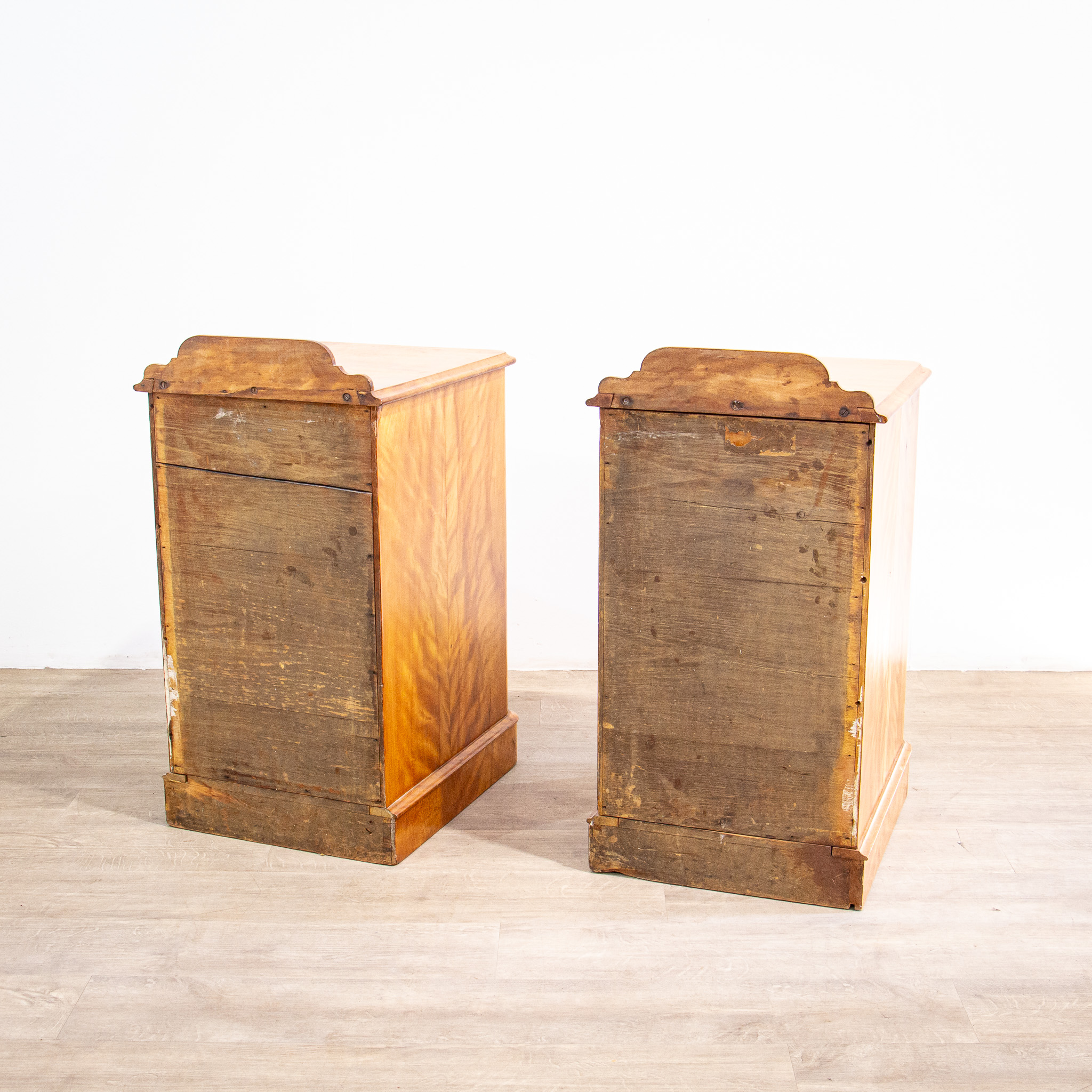 Pair of Deep Satin Birch Bedside Chests