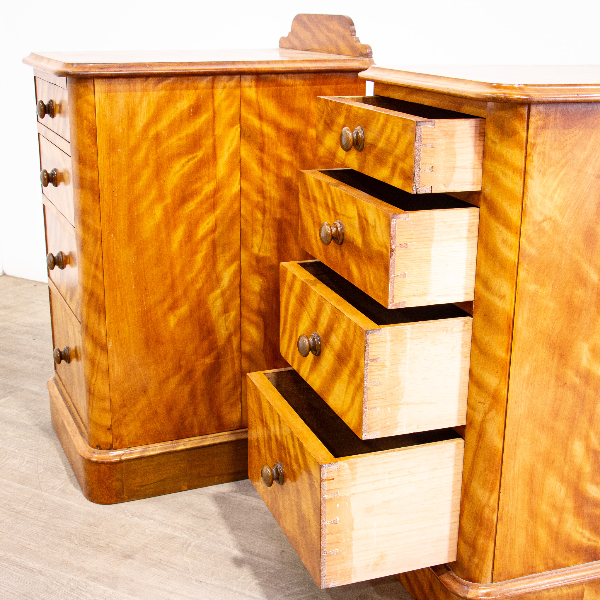 Pair of Deep Satin Birch Bedside Chests