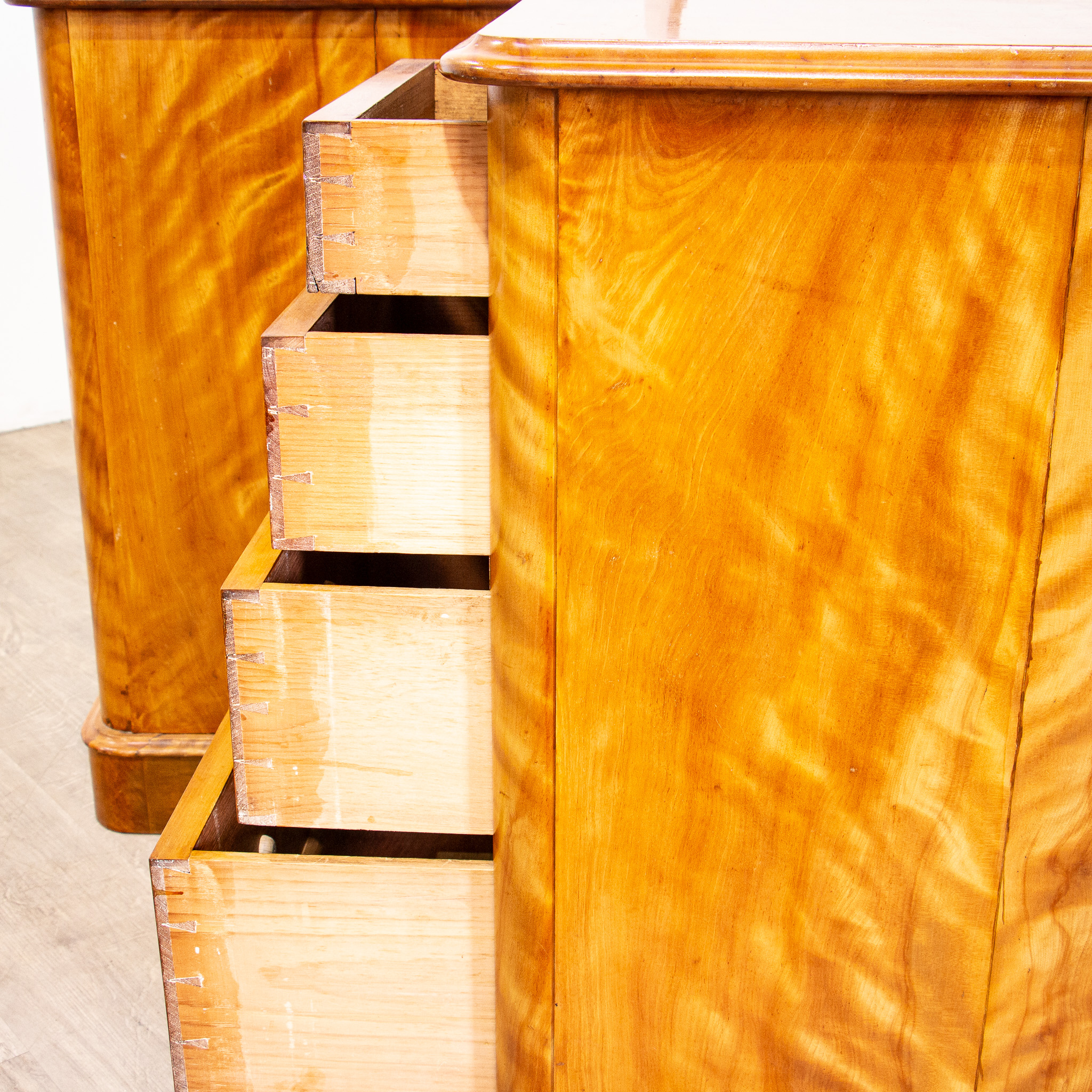 Pair of Deep Satin Birch Bedside Chests