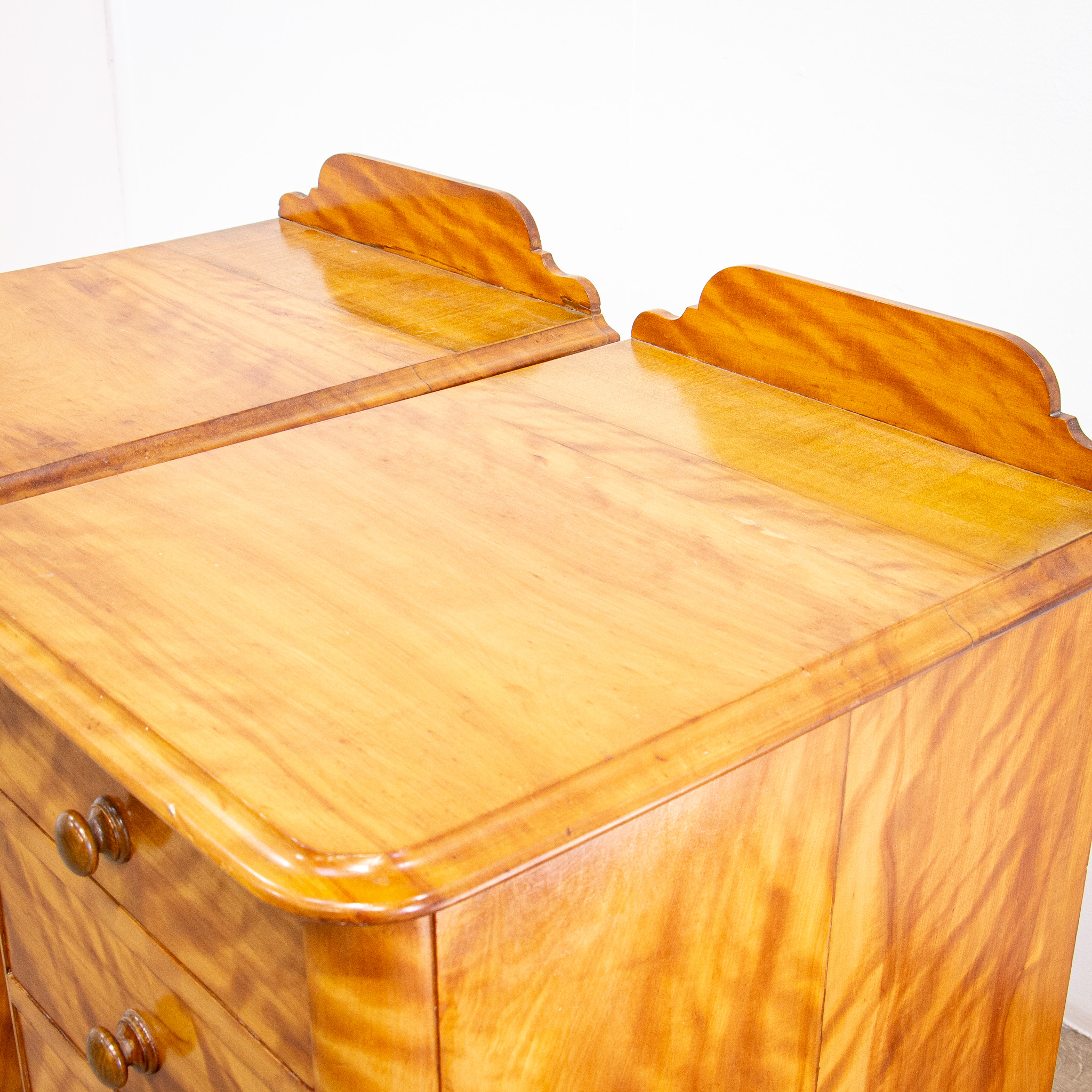 Pair of Deep Satin Birch Bedside Chests