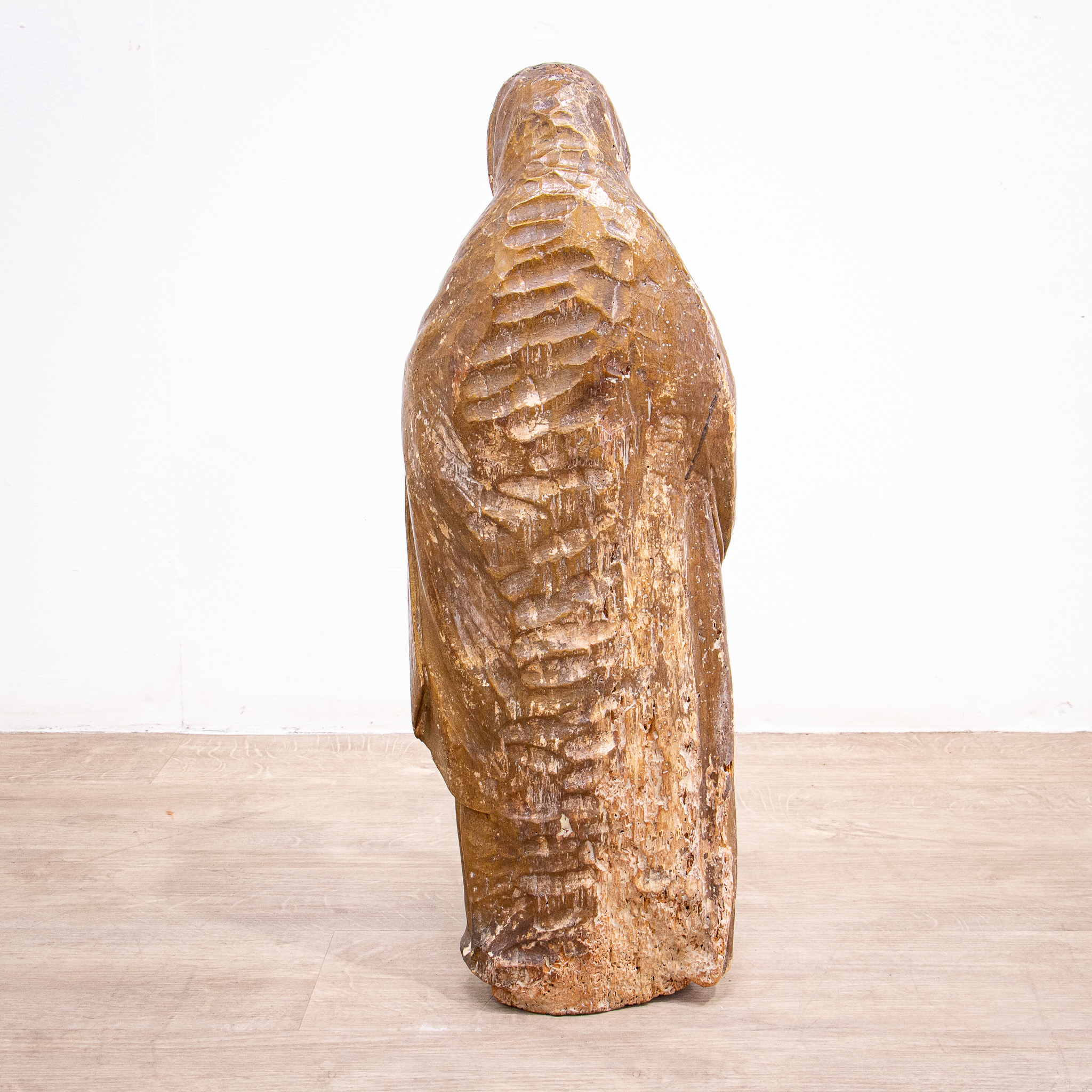 Painted 17th Century Carved Sculpture of St. Anne