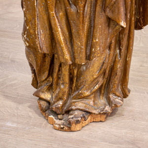 Painted 17th Century Carved Sculpture of St. Anne