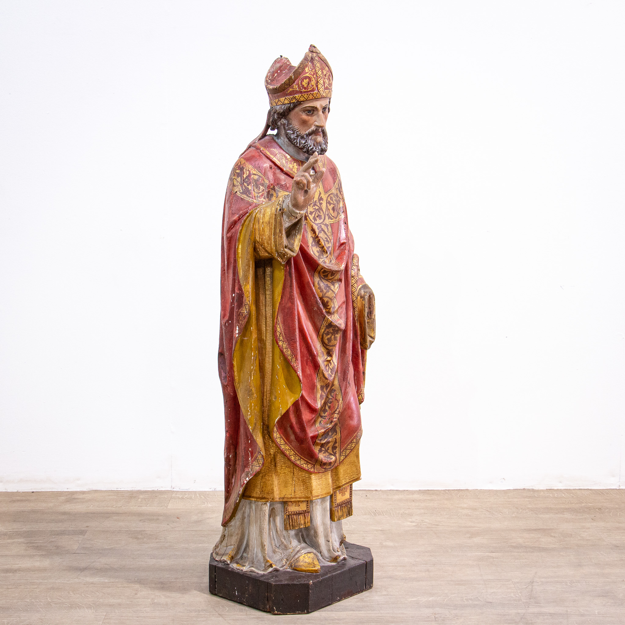 Early 18th Century Polychrome Carving of St. Nicholas