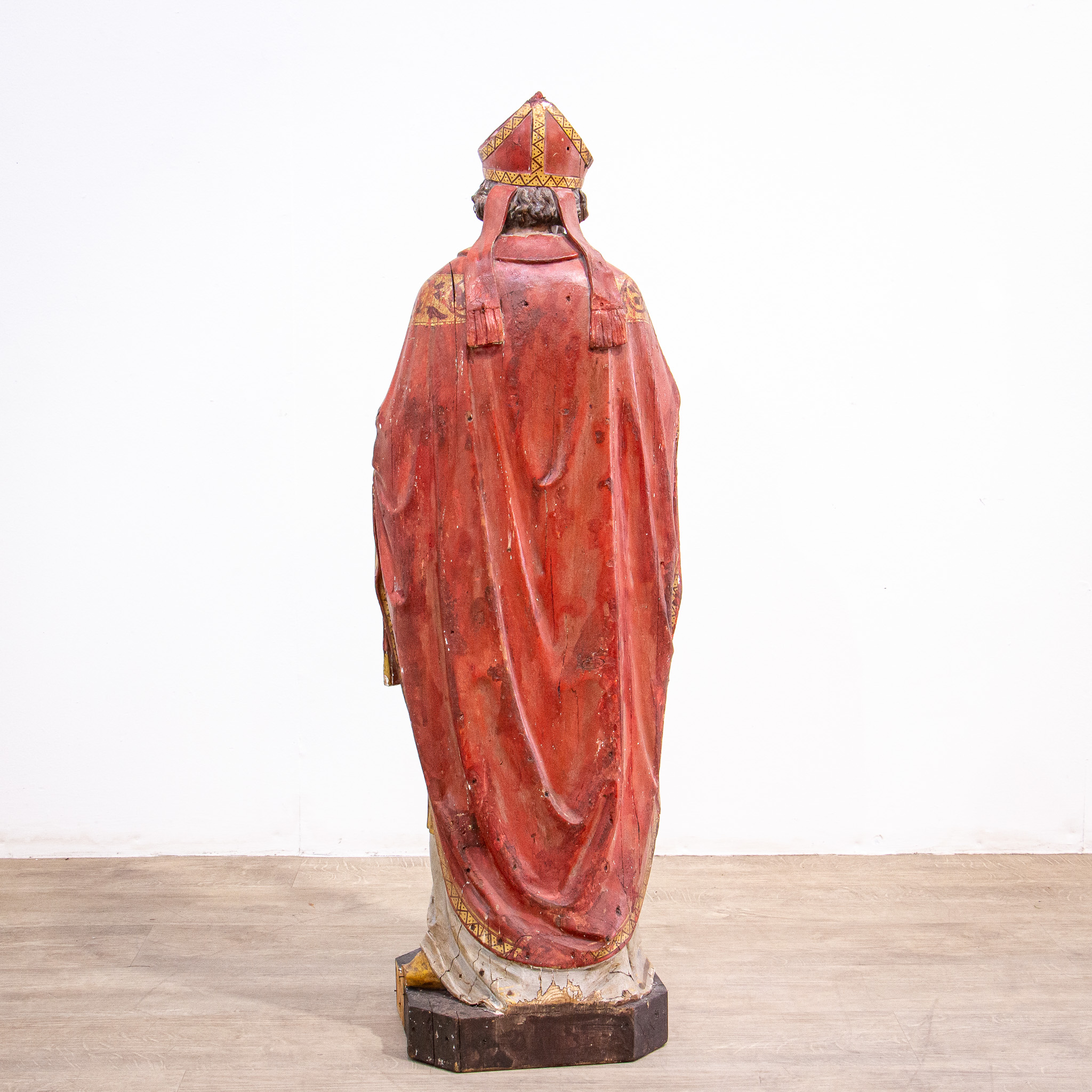 Early 18th Century Polychrome Carving of St. Nicholas