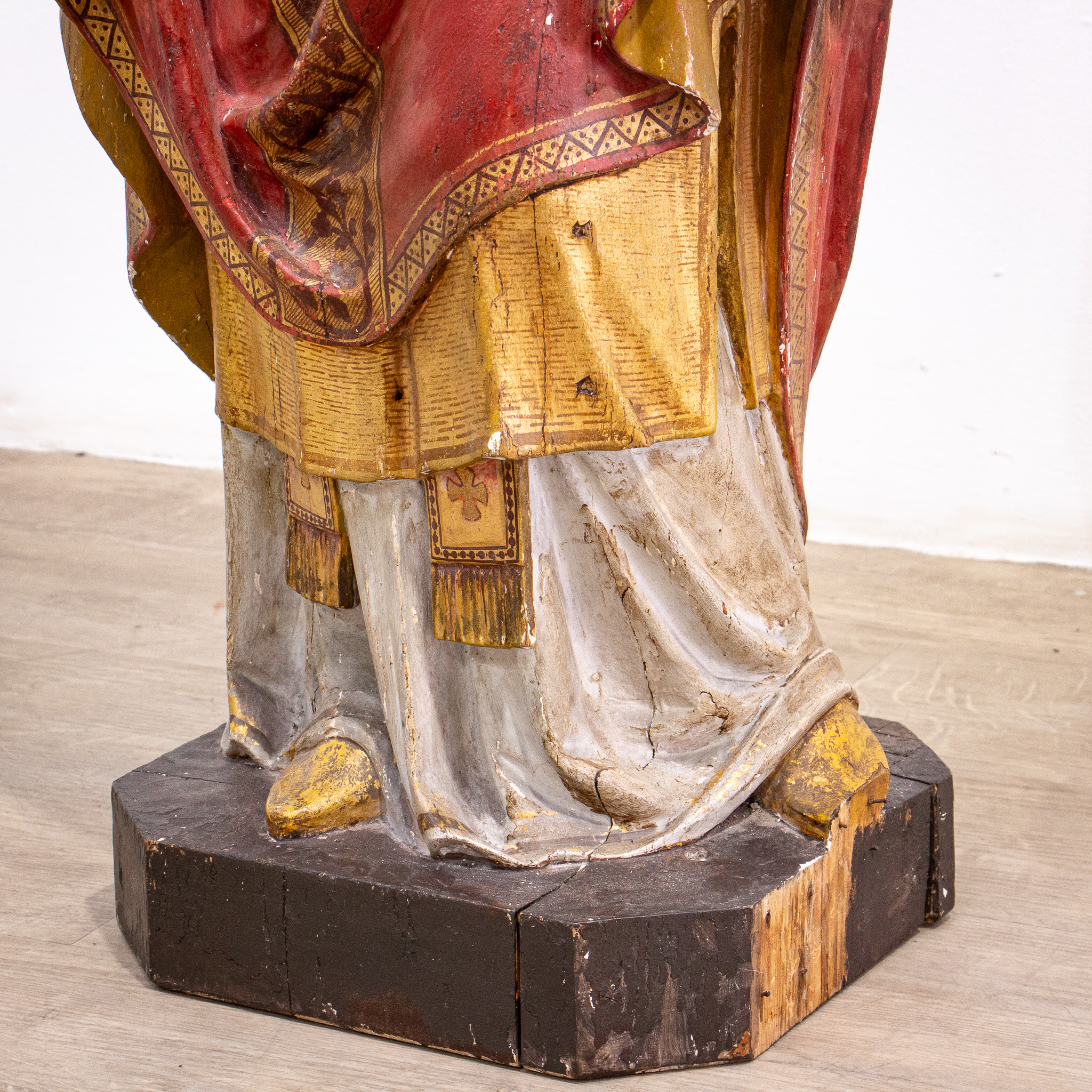Early 18th Century Polychrome Carving of St. Nicholas