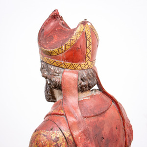 Early 18th Century Polychrome Carving of St. Nicholas