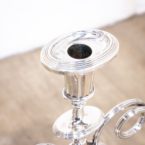 Pair of Large Silverplate Candelabra