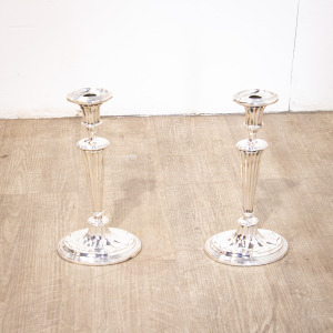 Pair of Large Silverplate Candelabra