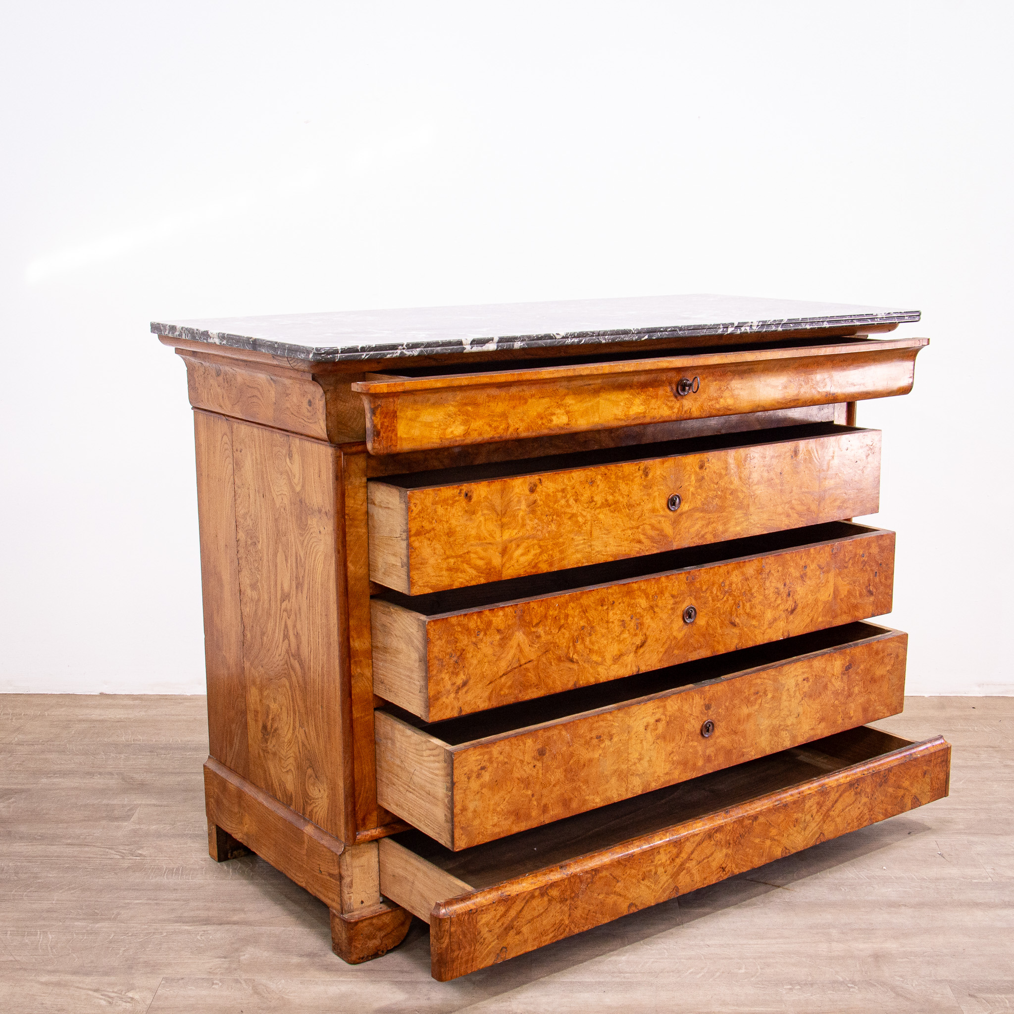 French Louis Phillippe Figured Ash Commode
