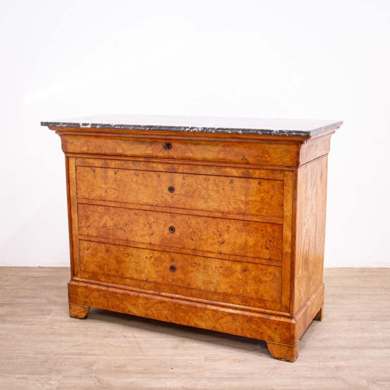 French Louis Phillippe Figured Ash Commode - Image 10
