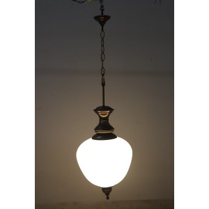 Pendant Lamp in Brass and Glass, 1960s