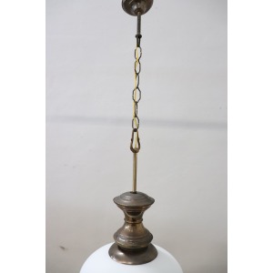 Pendant Lamp in Brass and Glass, 1960s