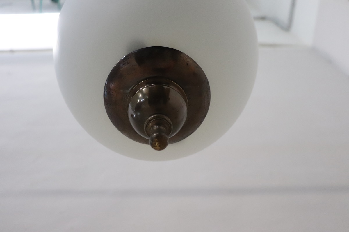 Pendant Lamp in Brass and Glass, 1960s