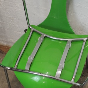 Italian Green Stacking Delfy Chairs By Gino Carollo For Ciacci Kreaty, 1980s
