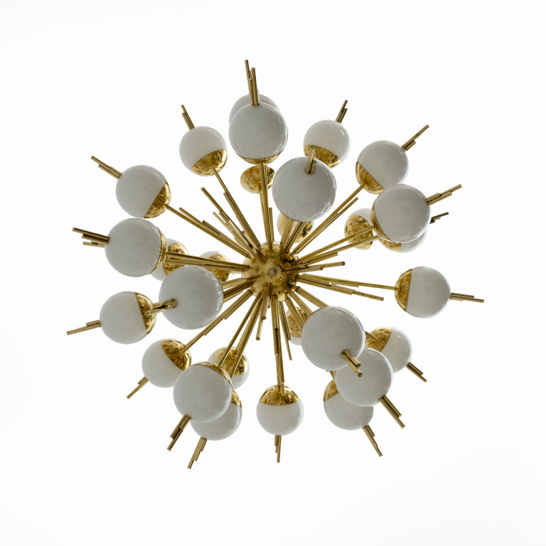 Large Sputnik Murano Glass and Brass Chandelier - Image 9