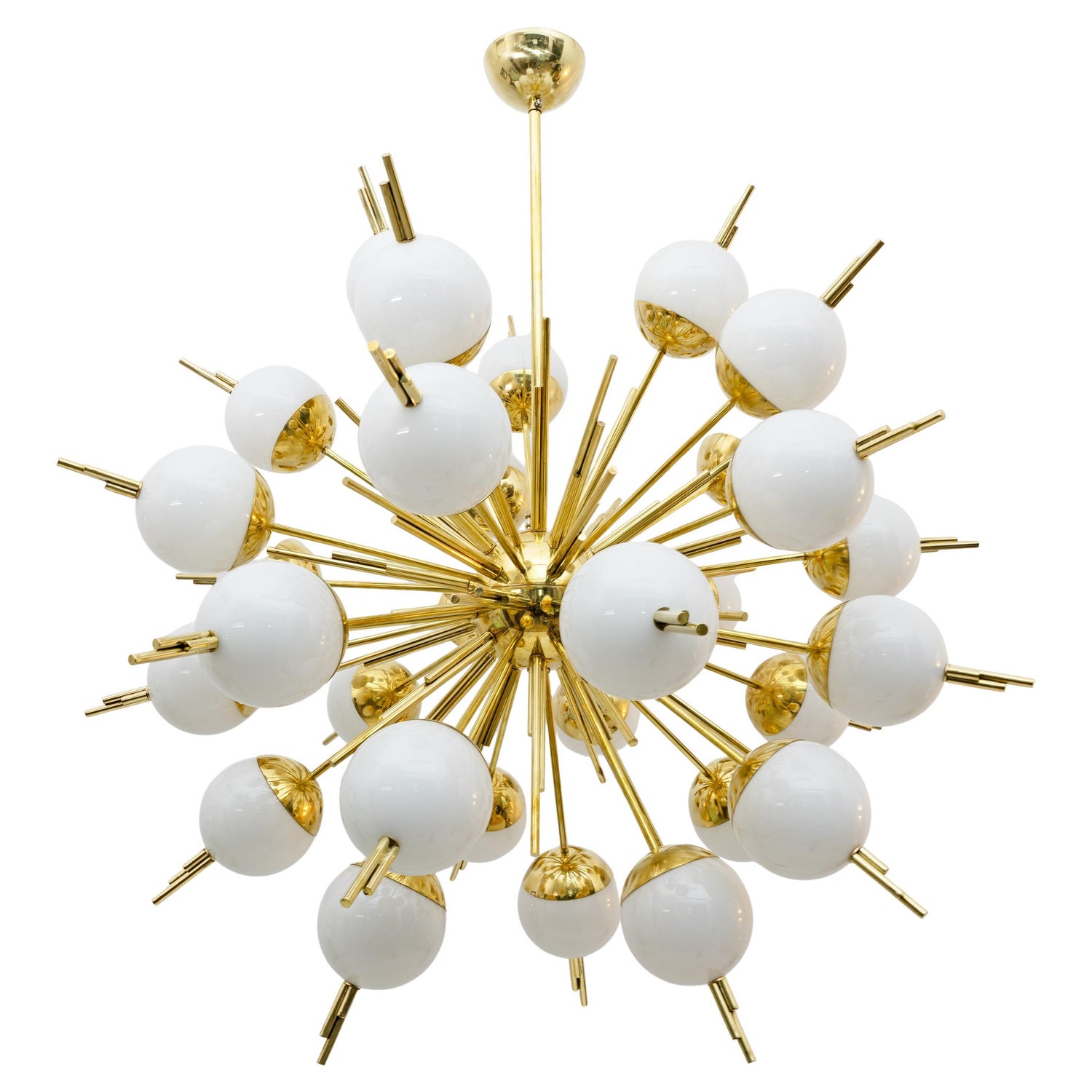 Large Sputnik Murano Glass and Brass Chandelier