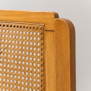 Set Of 4 Chairs Wood Velvet Ochre Vienna Straw 70s Vintage Modernism