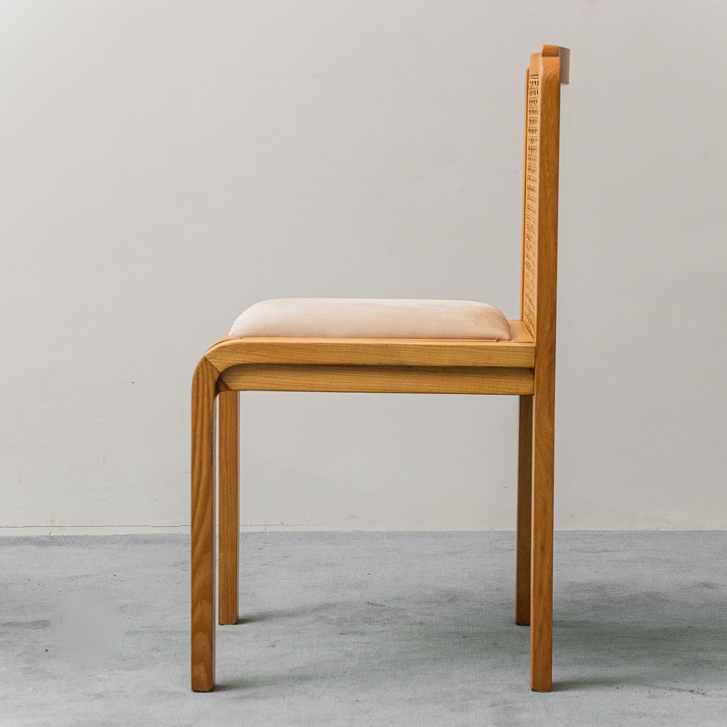 Set Of 4 Chairs Wood Velvet Ochre Vienna Straw 70s Vintage Modernism