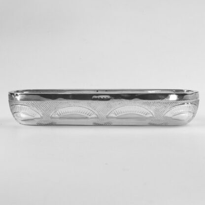 An antique Victorian English solid silver & cut glass Pen / Pin Tray C.1897 - Image 5