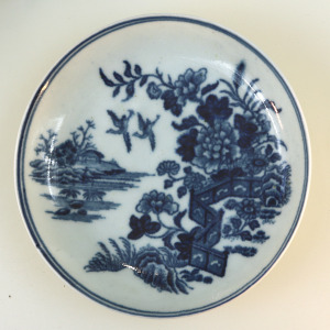 Antique Dr Wall 1st period Worcester blue & white porcelain Cup & Saucer C.1770