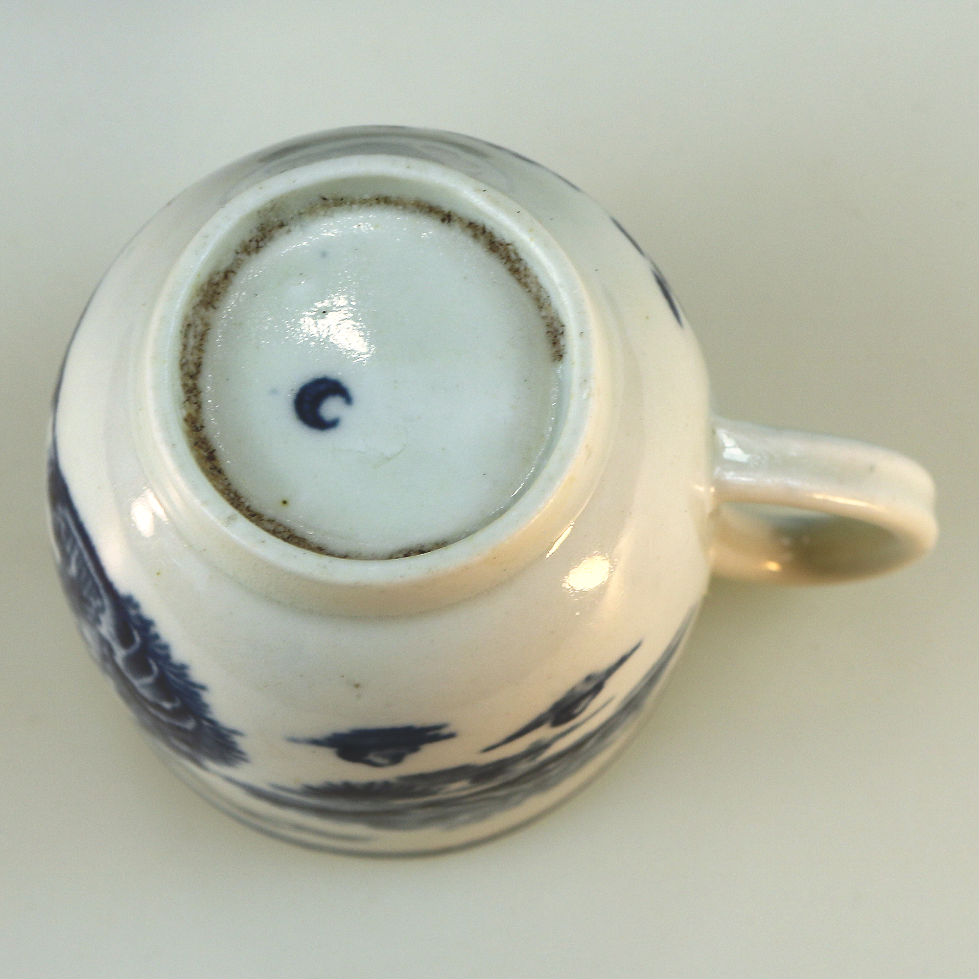 Antique Dr Wall 1st period Worcester blue & white porcelain Cup & Saucer C.1770