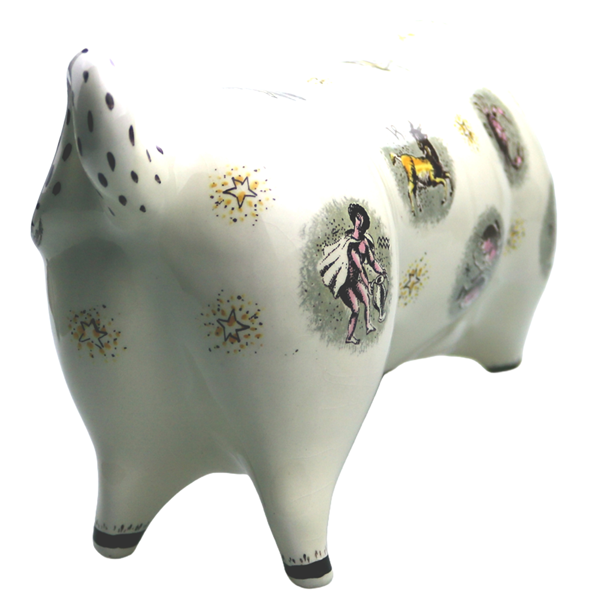 Wedgwood mid-century Queensware pottery Taurus the Bull by Arnold Machin C.1950