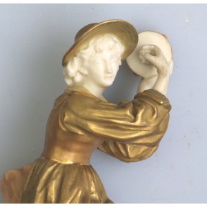 An antique Royal Worcester Porcelain gilt Figurine Phyliss No.1803 C.early 20thC