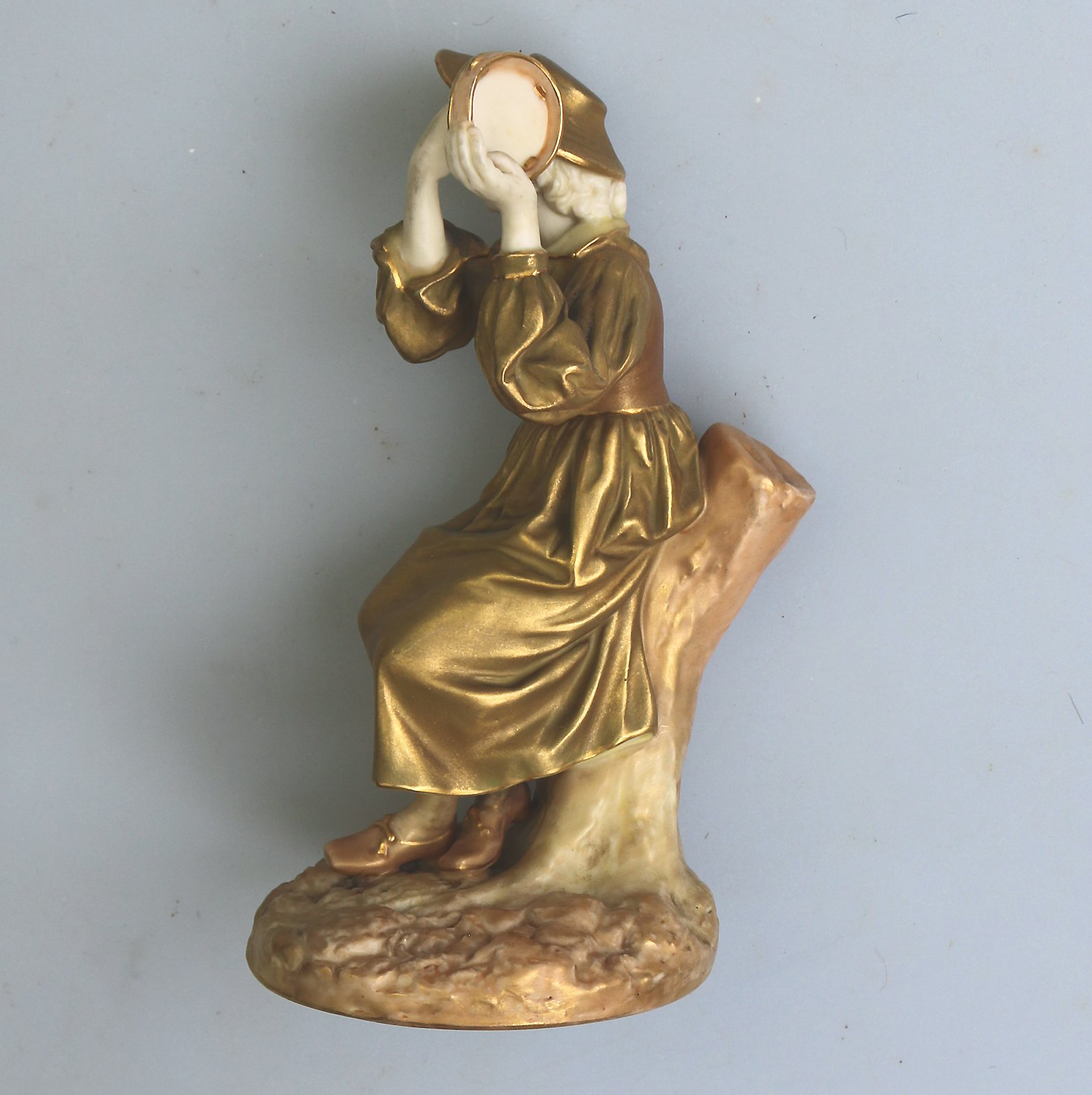 An antique Royal Worcester Porcelain gilt Figurine Phyliss No.1803 C.early 20thC