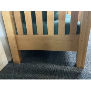 A Substantial Pair Of 3 Seater Settees In Solid English Light Oak.