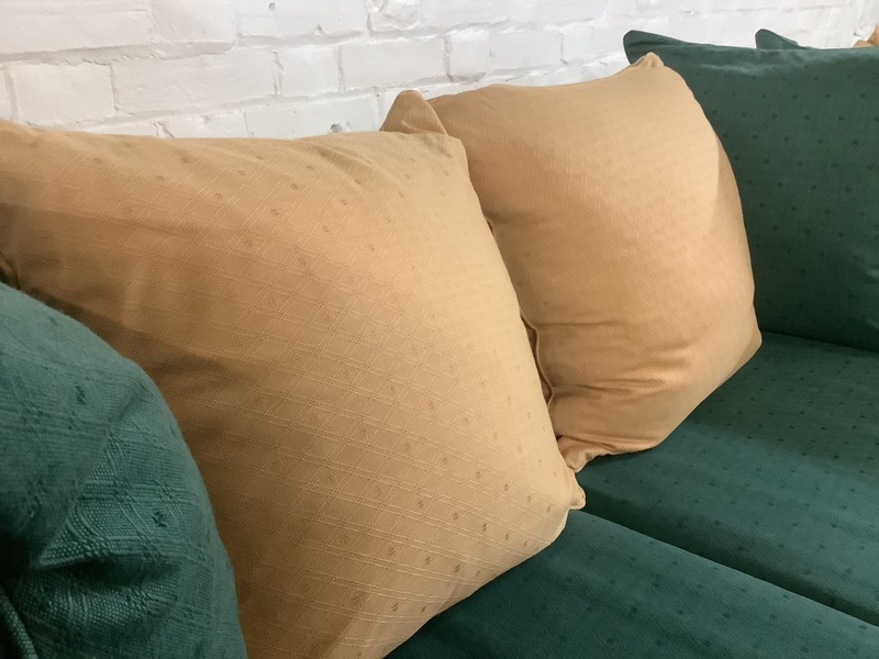 A Substantial Pair Of 3 Seater Settees In Solid English Light Oak.