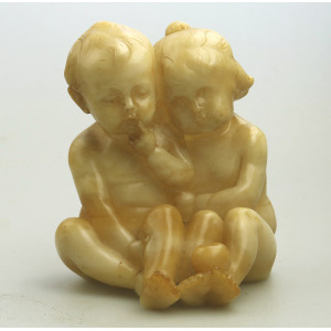 A good & charming antique Fritz Kochendorfer carved alabaster sculpture C.1890+