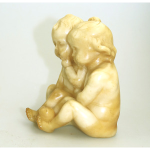 A good & charming antique Fritz Kochendorfer carved alabaster sculpture C.1890+