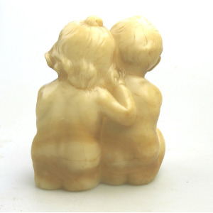A good & charming antique Fritz Kochendorfer carved alabaster sculpture C.1890+