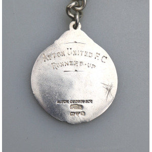 A very heavy antique English solid silver Watch Albert and Football Fob 91g C.1913