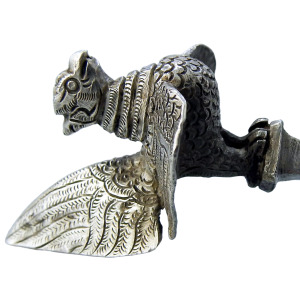 An unique & large novelty antique South Asian Bird solid silver Spoon Mould C.19thC