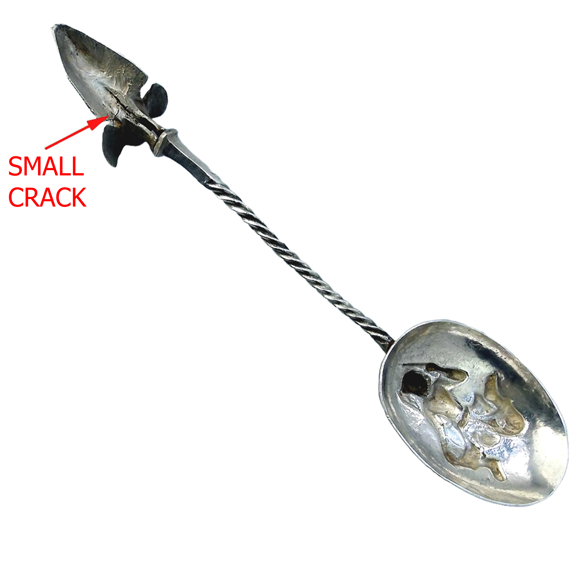 An unique & large novelty antique South Asian Bird solid silver Spoon Mould C.19thC