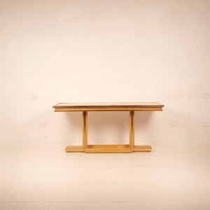 Bamboo and Brass Console Table by Giacomo Sinopoli for Lewan's Roma 1970