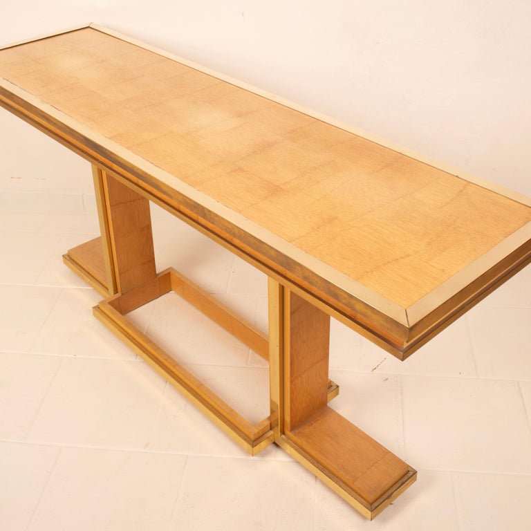 Bamboo and Brass Console Table by Giacomo Sinopoli for Lewan's Roma 1970