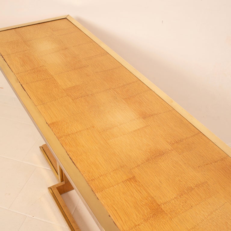 Bamboo and Brass Console Table by Giacomo Sinopoli for Lewan's Roma 1970