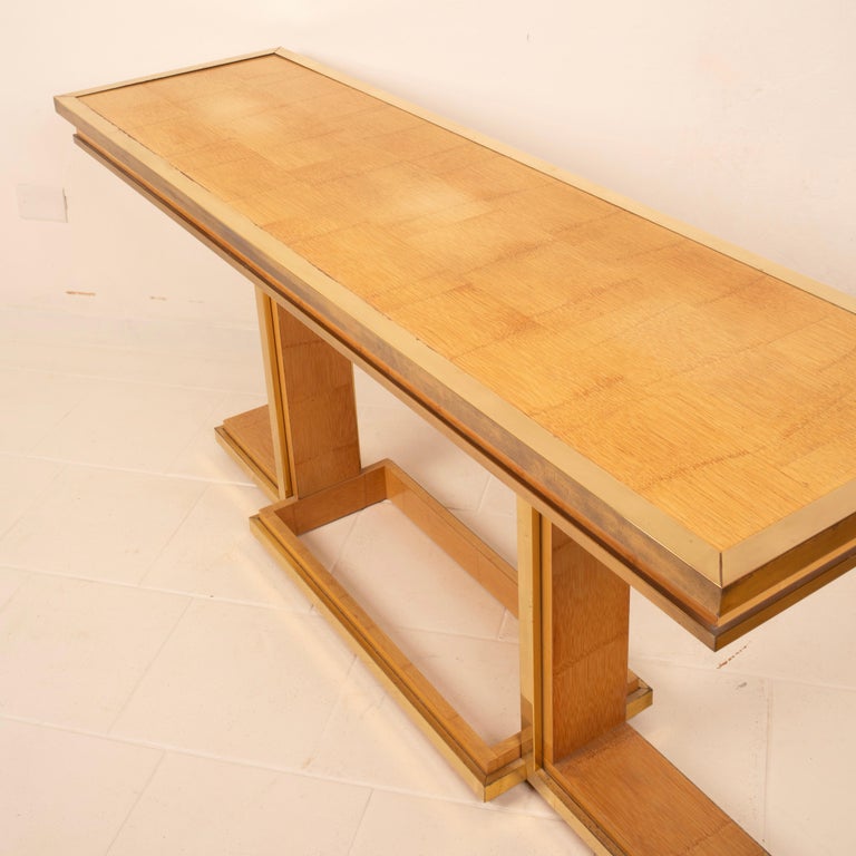 Bamboo and Brass Console Table by Giacomo Sinopoli for Lewan's Roma 1970
