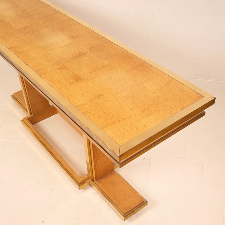 Bamboo and Brass Console Table by Giacomo Sinopoli for Lewan's Roma 1970