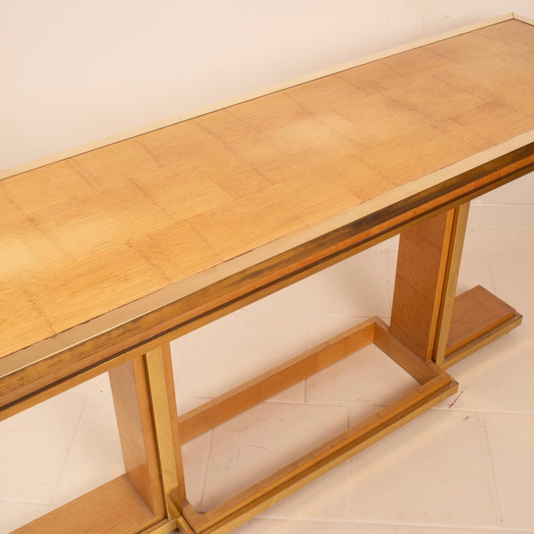 Bamboo and Brass Console Table by Giacomo Sinopoli for Lewan's Roma 1970