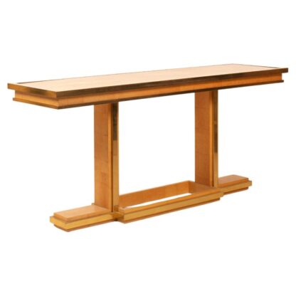 Bamboo and Brass Console Table by Giacomo Sinopoli for Lewan's Roma 1970