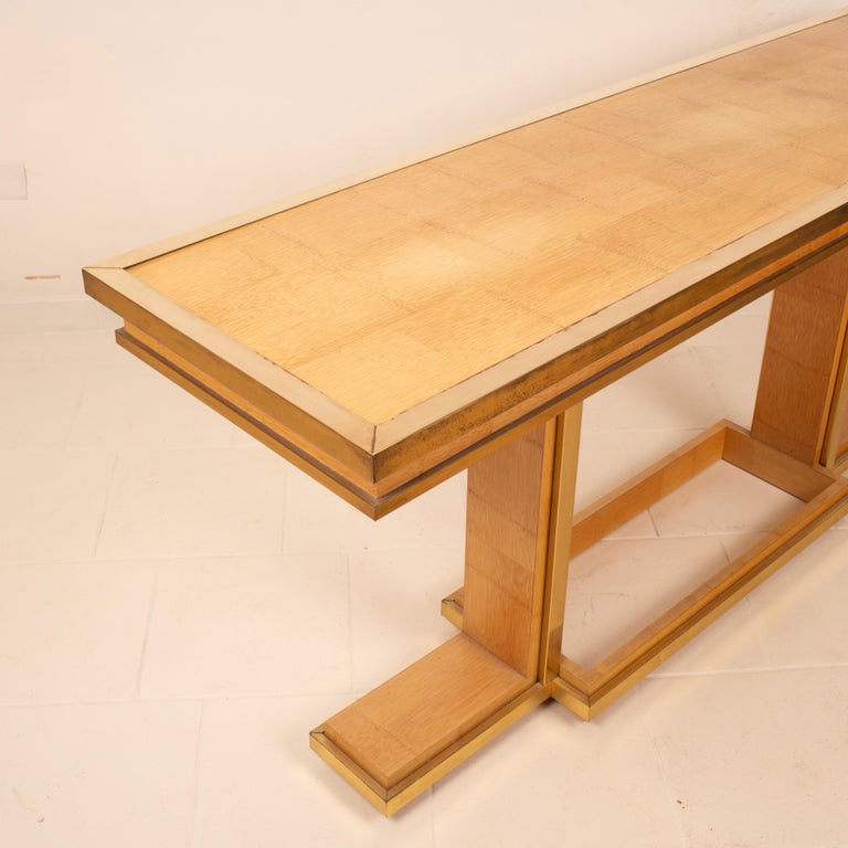 Bamboo and Brass Console Table by Giacomo Sinopoli for Lewan's Roma 1970